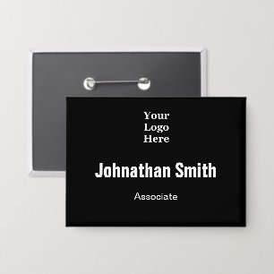 Business Logo Black and White Employee Name Title