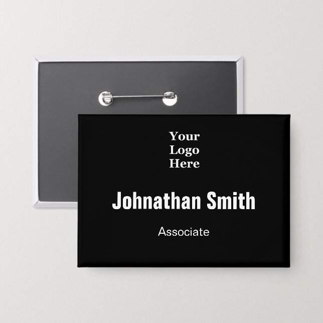 Business Logo Black and White Employee Name Title (Front/Back)