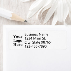 Business Logo Black and White Phone Return Address Return Address Label