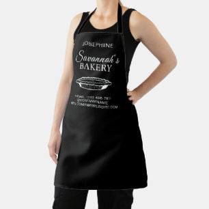 Business logo black company name employee staff apron