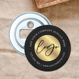 Business Logo Black & Gold Corporate Promotional Bottle Opener