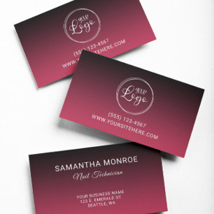 Business Logo Black Magenta Red Gradient Card