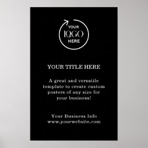 Business Logo Black Minimalist Modern Simple Poster