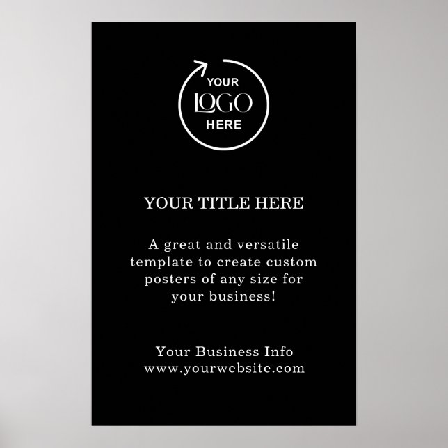 Business Logo | Black Minimalist Modern Simple Poster (Front)
