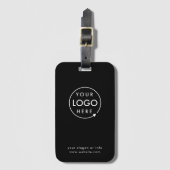 Business Logo | Black Modern Professional Travel Luggage Tag (Front Vertical)