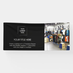 Business Logo   Black Modern Promotional Photo 6'  Banner
