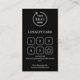 Business Logo | Black Professional Company Punch Loyalty Card
