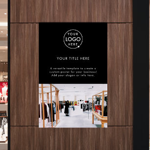 Business Logo Black Professional Promotional Photo Poster