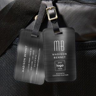Business Logo Black Professional Travel Luggage Tag