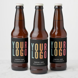 Business Logo Black Promotional Beer Bottle Labels