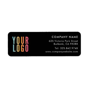 Business Logo Black Return Address Label