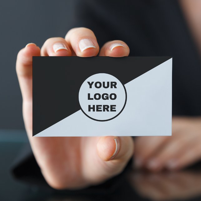Business Logo Black & White Diagonal Minimalist Business Card (Creator Uploaded)