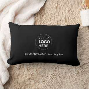 Business logo black white elegant lumbar cushion