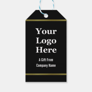 Business Logo Black White Gold A Gift From Company Tags