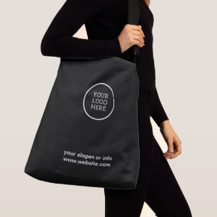 Business Logo black white Promotional  Crossbody Bag