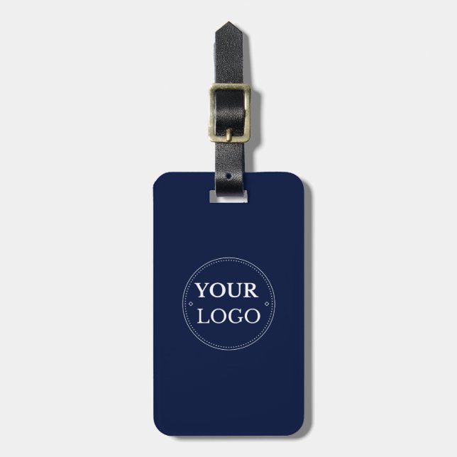 Business Logo Blue Modern Professional  Luggage Tag (Front Vertical)