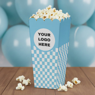Business Logo Blue & White Checkerboard Movie Favour Box
