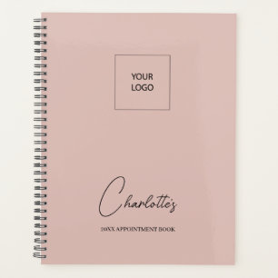  Business Logo Blush Pink Elegant Appointment Book Planner