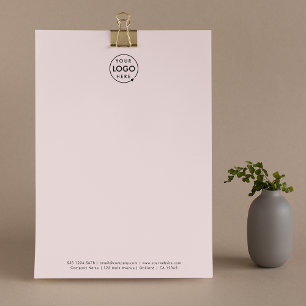 Business Logo   Blush Pink Modern Minimalist Custom Letterhead