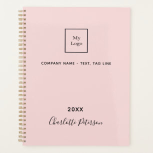 Business logo blush pink monogram 2027 planner