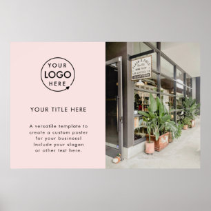Business Logo   Blush Pink Promotional Photo Poster
