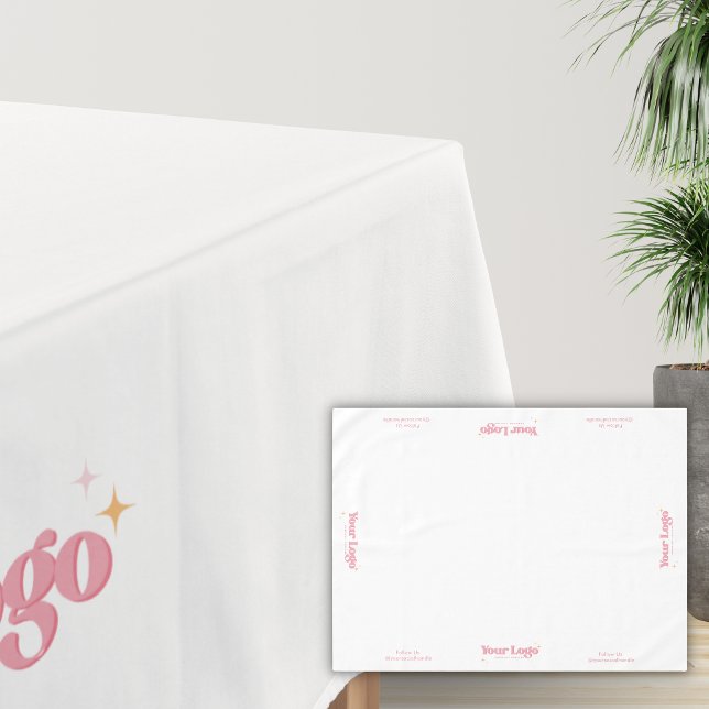 Business Logo Branded Event Display Social Media  Tablecloth (Creator Uploaded)