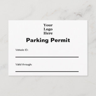 Business Logo Branded Parking Permit Card