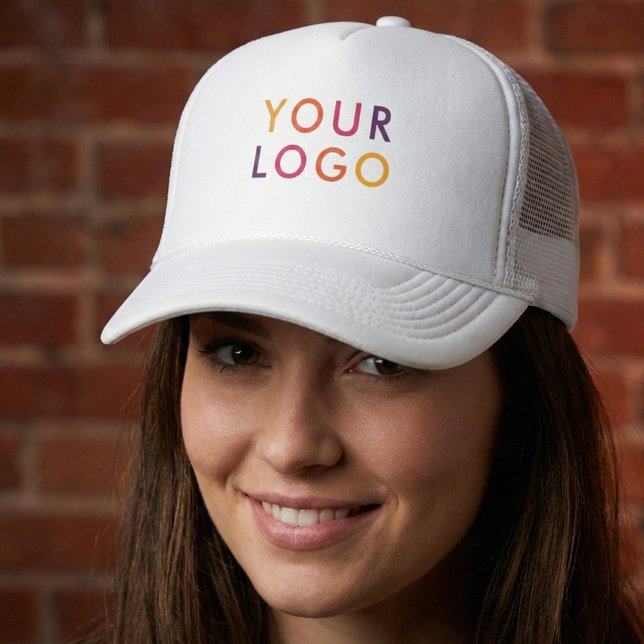 Business Logo Branding Rectangle Trucker Hat (Creator Uploaded)