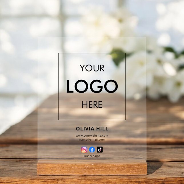Business Logo Branding Social Media Acrylic Sign (Creator Uploaded)
