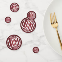 Business Logo Brushed Burgundy Company Party Table