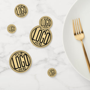 Business Logo Brushed Gold Company Party Table Confetti