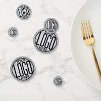 Business Logo Brushed Grey Company Party Table