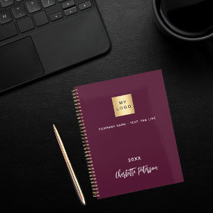 Business logo burgundy elegant 2025 planner