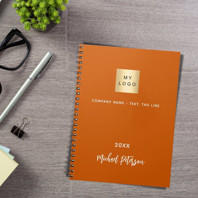 Business logo burnt orange elegant notebook (Creator Uploaded)
