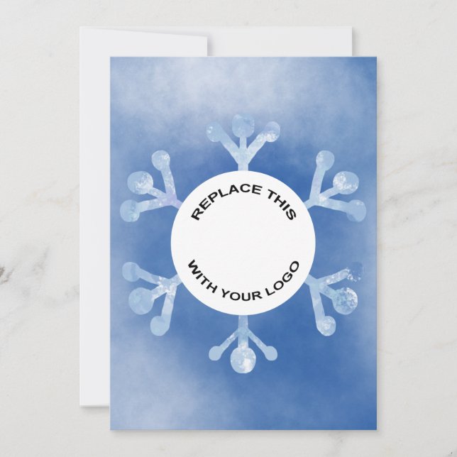 Business Logo Christmas Blue Snowflake Holiday Car Card (Front)