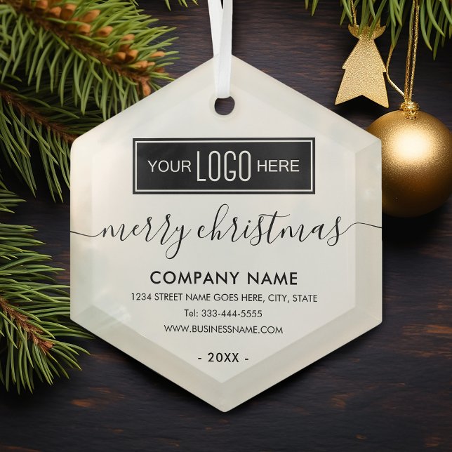 Business Logo Christmas Glass Tree Decoration (Creator Uploaded)