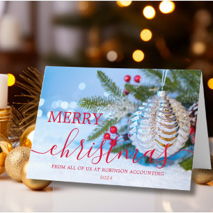 Business Logo Christmas Modern Corporate Holiday Card
