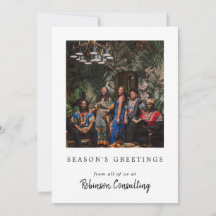 Business Logo Christmas Modern Team Photo Holiday Card