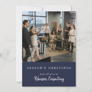 Business Logo Christmas Modern Team Photo Holiday Card