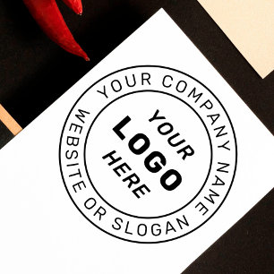 Business Logo Circular Website & Company Name Rubber Stamp