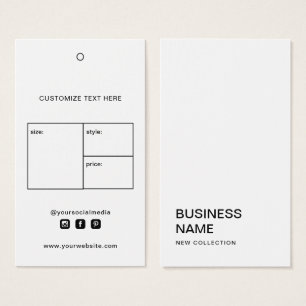 Business Logo Clothing Label Price Hang Tag
