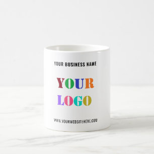 Business Logo Coffee Mug Example Custom Text