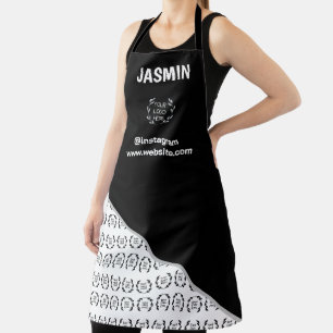 Business Logo Color Block Pattern Name Title Apron
