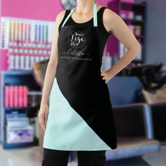 Business Logo Colour Block Pattern Name Title Apron