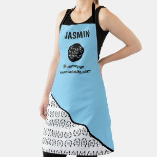 Business Logo Colour Block Pattern Name Title Apron
