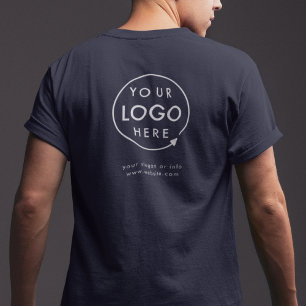 Business Logo Company Back Branded Staff Employee T-Shirt