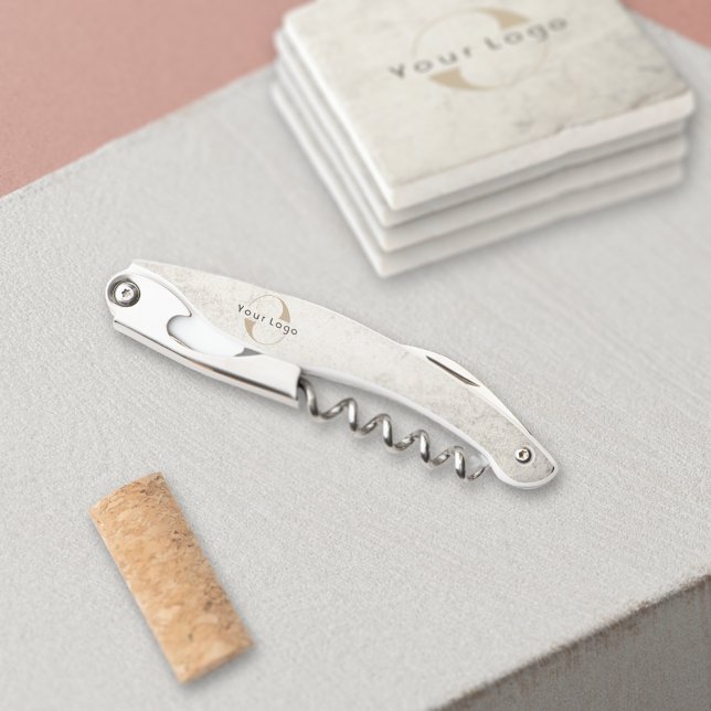 Business Logo Company black white Wine bottle Corkscrew (Creator Uploaded)