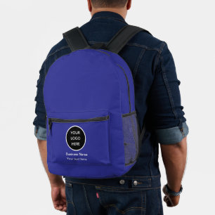 Business Logo Company Blue Promotional Branding Printed Backpack