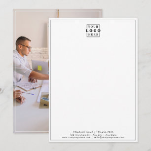 Business Logo Company Branded Photo Gray Border Card