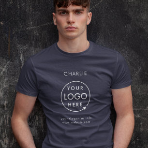 Business Logo Company Branded Staff Employee Name T-Shirt